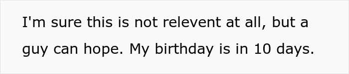 Text message on white background about hope and birthday in 10 days, related to best friend saw girlfriend another man check email.