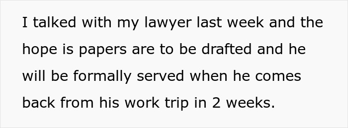 Text message screenshot about divorce papers being drafted after husband demands child and opens marriage. - 52