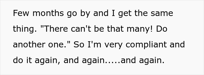 Text excerpt about a soldier tracking missing equipment repeatedly over months despite being ignored.