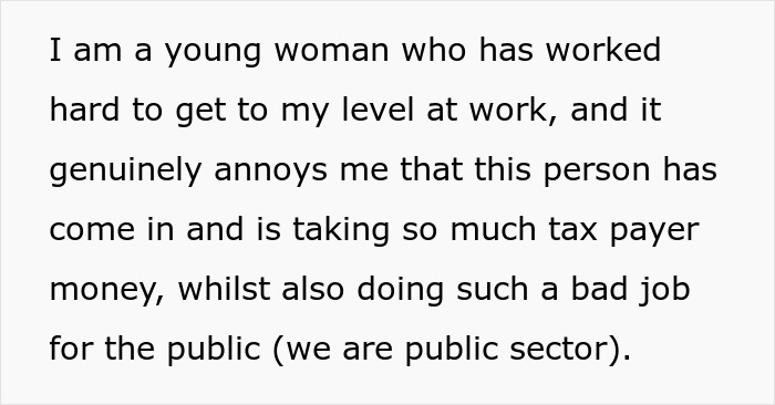 Alt text: Young woman expressing frustration at boss caught spying and struggling with technology in a public sector workplace.