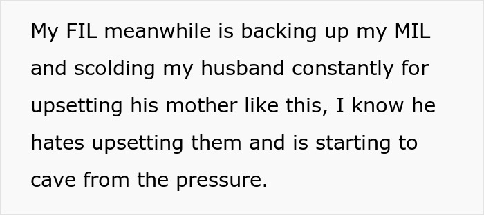 Text showing a son describes his FIL supporting the MIL's pressure on his husband about the unborn grandchild's gender. - 7
