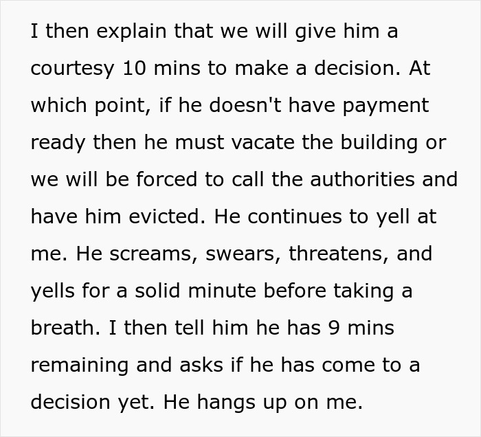 Hotel employee confronts cheating guest&rsquo;s boyfriend, using her power to make him suffer and face eviction threats.