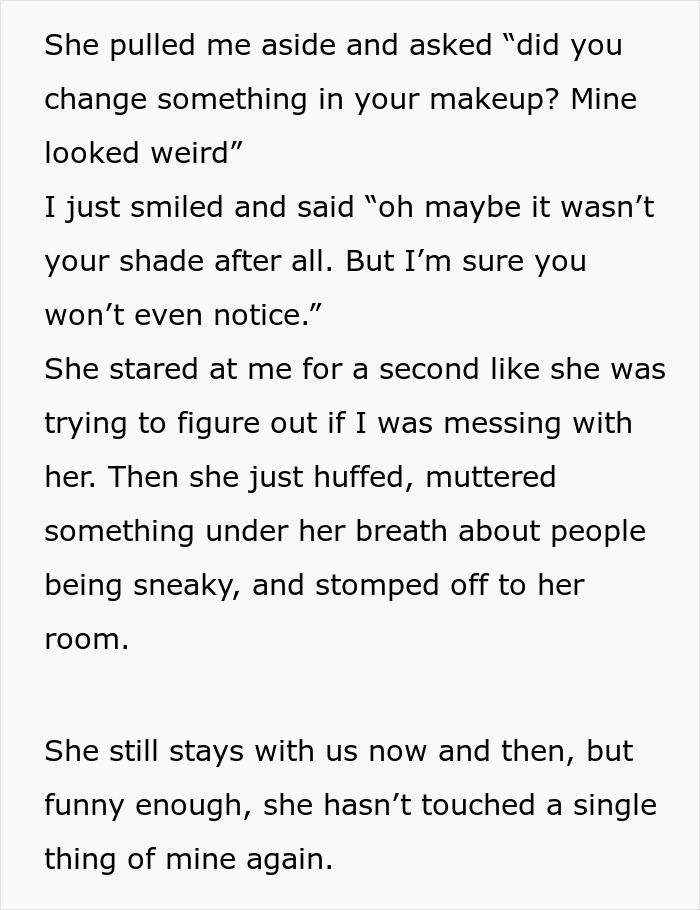 Conversation about niece’s makeup shade causing tension after aunt treats it like a Sephora product. - 8