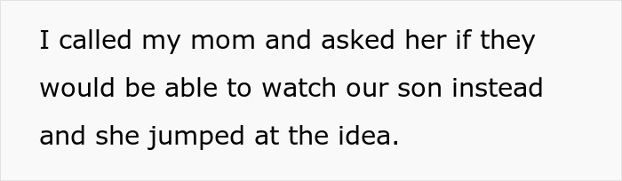 Text showing someone asking their mom to babysit their toddler, highlighting refusing to pay MIL for babysitting concerns.