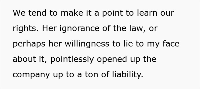 Text excerpt discussing an ableist manager ignoring disability accommodation, creating legal liability for the company. Text excerpt discussing an ableist manager ignoring disability accommodation, creating legal liability for the company.