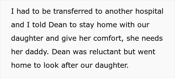 Text excerpt about a husband setting boundaries during pregnancy by staying home to care for their daughter. - 7