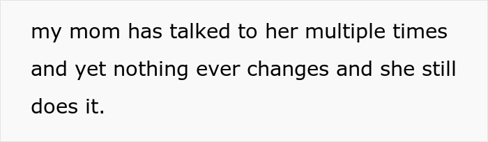 Text screenshot showing a person expressing frustration as their mom has talked multiple times but nothing changes. - 15