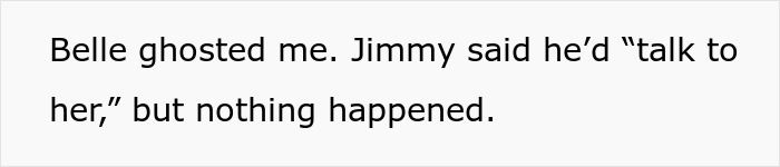 Text on white background stating a message about a friend ghosting and failed communication after a wedding performance agreement. - 12