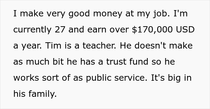 Text excerpt about a woman earning over $170,000 and in-laws finding her job emasculating to their son. - 3