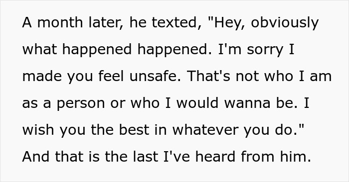 Text message apologizing for causing fear, highlighting a woman rethinking her relationship after a red-flag argument with boyfriend.