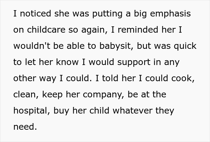 Text excerpt about a woman discussing childcare support with her bestie, involving babysitting and other help options. - 9