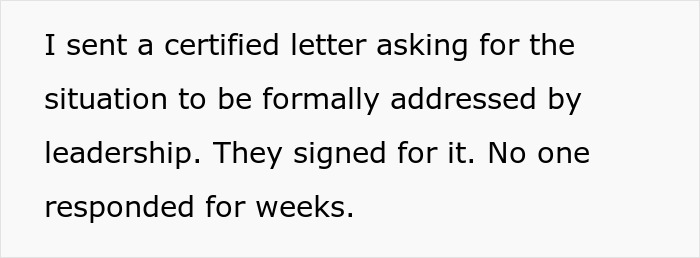 Text on screen about sending a certified letter, related to daughter church camp Houston situation.