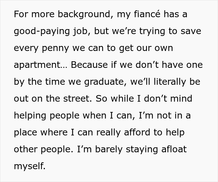 Person refuses to lend money to grifter neighbor and faces accusations of starving her baby in a tense dispute.
