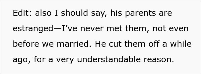 Text excerpt discussing husband's estranged parents and wife's perspective on marriage challenges.