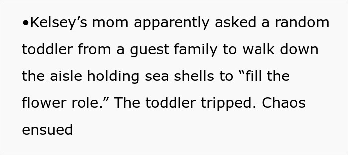 Text describing a woman bending over backward for bride's wishes and being shocked when told to also shave her dog. - 32