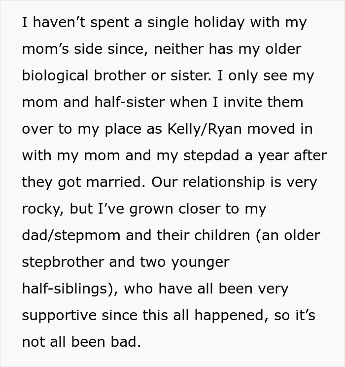 Woman struggles to forgive stepsister for stealing fiancé, refusing to reconnect with toxic family members. - 10