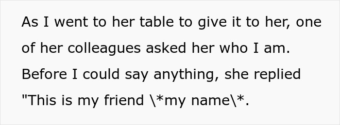 Text showing a man being publicly demoted to friend by his girlfriend during a conversation at her table.