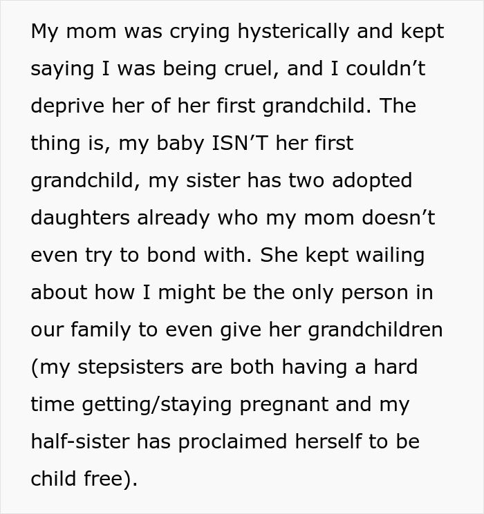 Text excerpt about family conflict involving stepsisters and refusal to reconnect after fiancé was stolen in a toxic family situation. - 19
