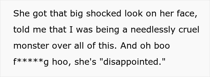 Text excerpt highlighting MIL left shocked after woman calls her out for teaching her son cheating is okay.