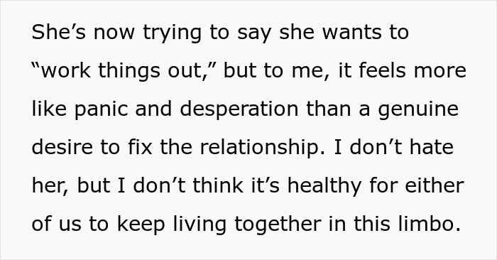 Text excerpt about a guy asking his ex to move out after breakup and her struggling with school impact. - 17