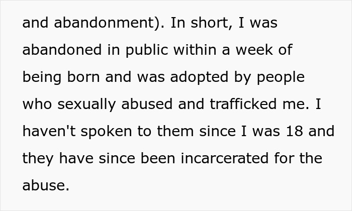 Text excerpt describing traumatic childhood, abuse, and abandonment related to woman furious over cat renaming disagreement. - 52