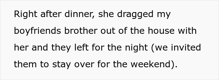 Text excerpt discussing a 24YO man demanding his brother end his longtime relationship due to new girlfriend insecurity.