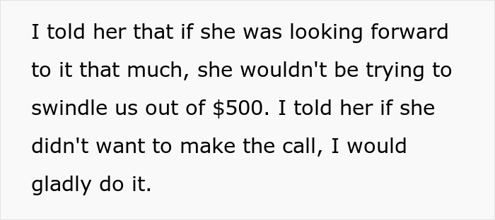 Text excerpt about refusing to pay mother-in-law for babysitting, focusing on babysitting dispute with toddler.