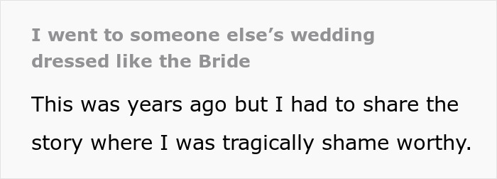 Woman attending wedding accidentally dressed like the bride, creating an awkward and memorable moment. - 2