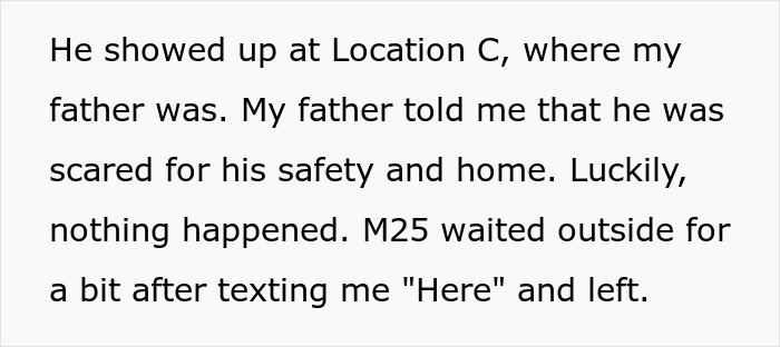 Text describing a woman rethinking her relationship and fearing for her life after one red-flag argument with her boyfriend.