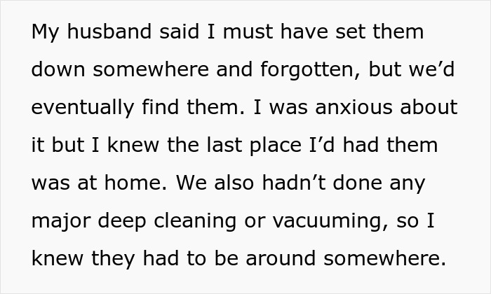 Text excerpt about anxiety and searching at home related to pregnant woman gets revenge after friend’s guest steals items. - 12
