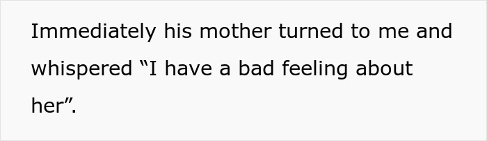 ALT text: A man shares his mother&rsquo;s concern saying she has a bad feeling about his brother&rsquo;s longtime girlfriend.