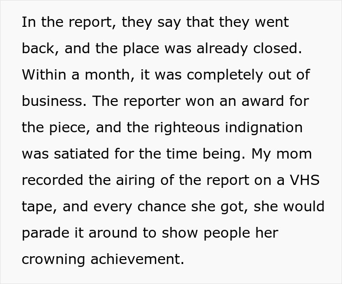 Text about a mom closing down a gaming store after swords were sold to her son, highlighting the reporter's award. - 23