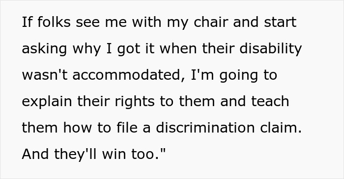 Text excerpt on disability rights and discrimination claims, highlighting issues with an ableist manager not accommodating disabled employees. Text excerpt on disability rights and discrimination claims, highlighting issues with an ableist manager not accommodating disabled employees.