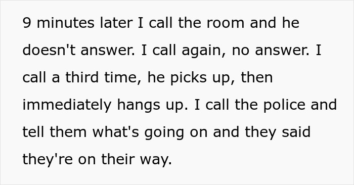 Text describing a hotel employee using her power to expose a guest&rsquo;s cheating gold digger boyfriend.