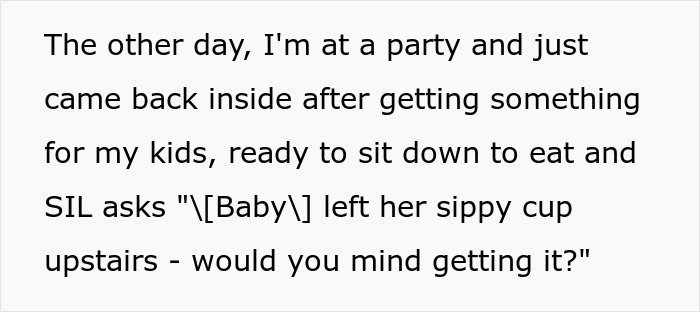 SIL lounging on the couch while BIL runs after her kid, showing tension as he&rsquo;s ready to end the arrangement.