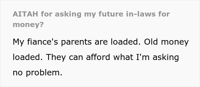 Text post about future in-laws demanding the woman quit her job, seen as emasculating their son, with a strong response. - 2
