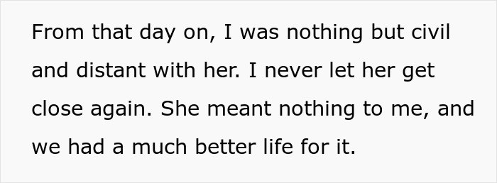 Text excerpt about distancing from someone, reflecting on improved life after becoming civil and distant. Text excerpt about distancing from someone, reflecting on improved life after becoming civil and distant.