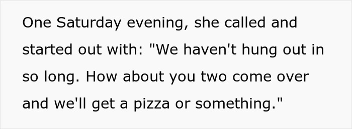 Text message conversation showing a rich lady upset after her friend refused to be a free sitter despite offered pizza.