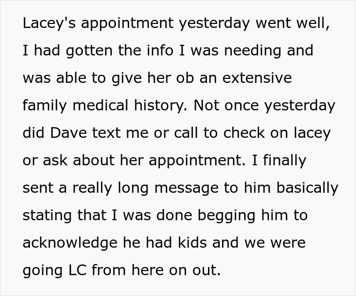 Text about a man labeled as a deadbeat dad refusing to communicate or support his child&rsquo;s medical needs.