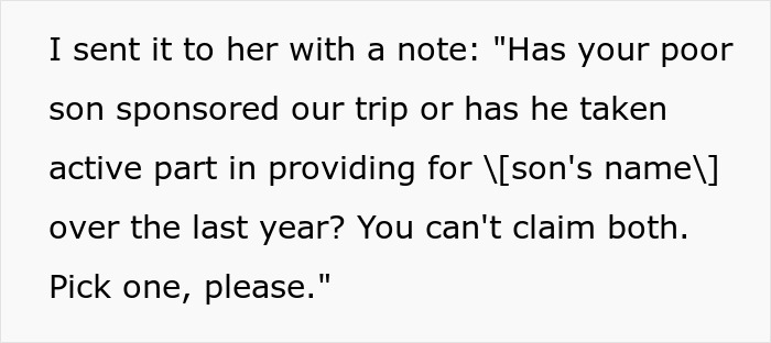 Screenshot of a text message showing a mom clapping back at ex’s family over nonexistent money accusations. - 13