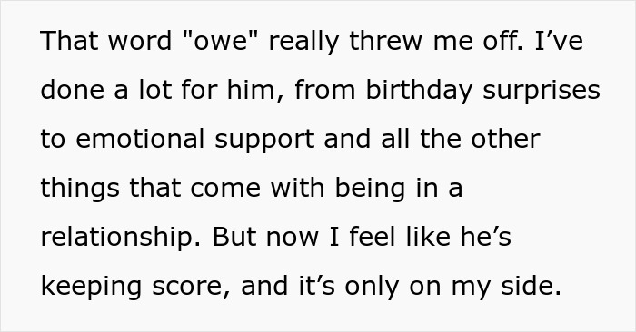 Text excerpt from a girlfriend shocked by her boyfriend’s expectation to get his mom a Mother’s Day gift after 8 months dating. - 10