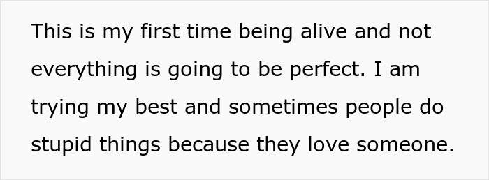 Text on image showing a personal reflection about love, imperfection, and trying best despite mistakes. - 21