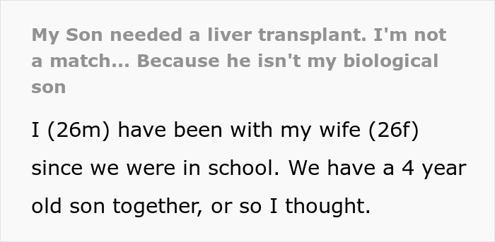 Text excerpt about a dad ready to save his child’s life, discovering he isn’t the biological father. - 2