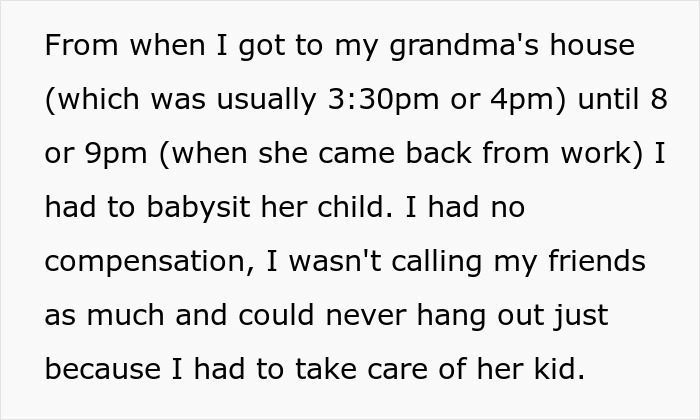 Teen babysitter frustrated after years of unpaid childcare and lack of respect while caring for sister’s kids. - 5