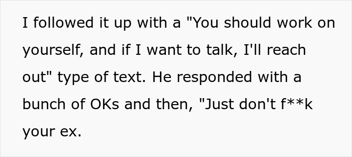 Text showing a woman rethinking her relationship after a red-flag argument with her boyfriend.