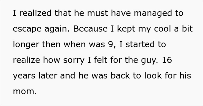 Text on a plain background about a man on a patio related to autism and a creepy situation.