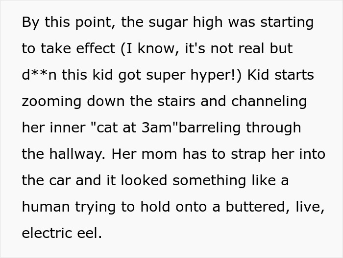 Text describing a sugar rush turning a 6-year-old into a hyperactive mini metalhead during a mom’s surprise babysitting plan. Text describing a sugar rush turning a 6-year-old into a hyperactive mini metalhead during a mom’s surprise babysitting plan.