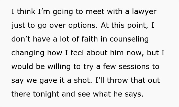 Text excerpt showing a woman feeling heartbroken after her husband suggests trying polyamory one year into their marriage. - 16