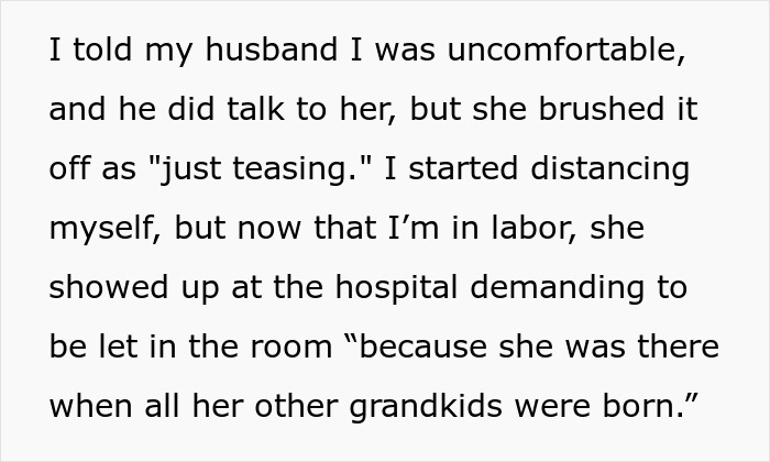 Text about a laboring woman’s mother-in-law demanding access during delivery room baby DNA testing moment. - 5