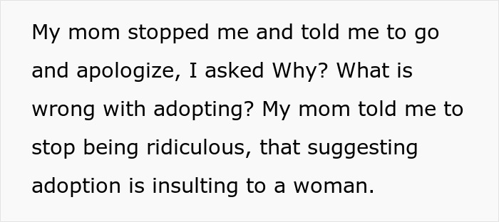 Text excerpt about a baby-mad woman who can&rsquo;t conceive and faces conflict over adoption suggestions.